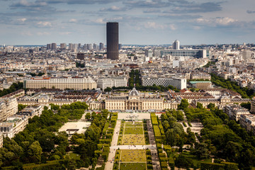 Aerial View on Champ de Mars from the Eiffel Tower, Paris, Franc