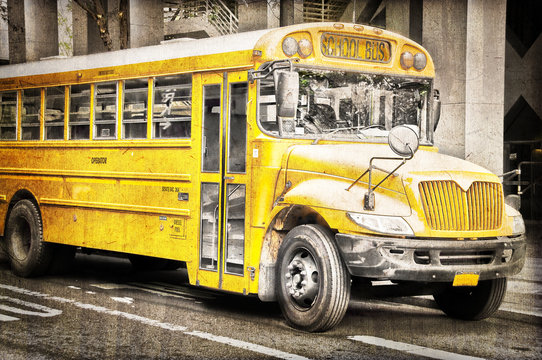School bus américain, photo vintage