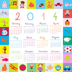 2014 Calendar with toys for kids