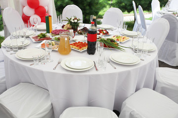 served table