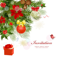 Design Christmas card with fir