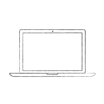 Hand-drawn laptop vector illustration