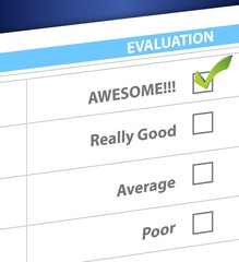 awesome result on a survey. illustration