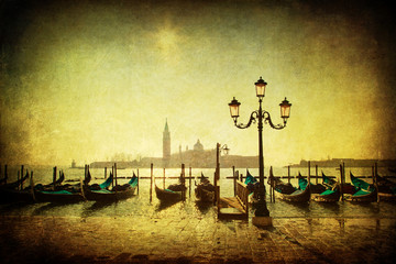 Plakat Venedigansicht im Antiklook