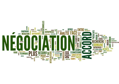 N&eacute;gociation (collective, commerciale; tagcloud fran&ccedil;ais)
