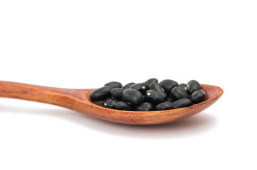 pulses in a wooden spoon isolated