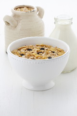 Delicious and healthy muesli cereal