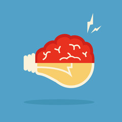 brain and bulb light