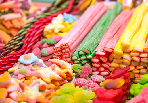 Market stall full of candys
