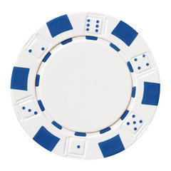 white poker chip isolated
