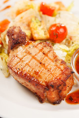 steak with vegetables