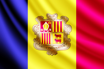 Waving flag of Andorra,vector