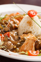 rice with mushrooms and vegetables