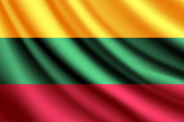 Waving flag of Lithuania,vector