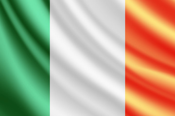 Obraz premium Waving flag of Ireland, vector