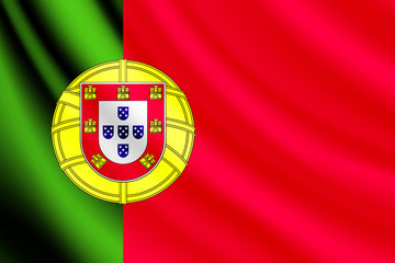 Waving flag of Portugal,vector