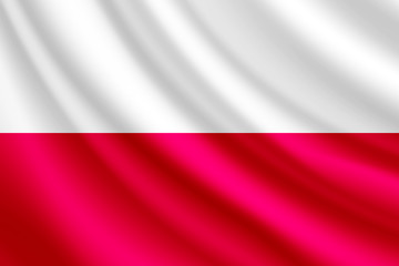 Waving flag of Poland,vector