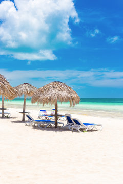Resort at a tropical beach in Cuba