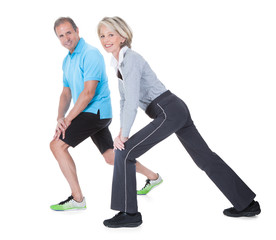 Happy Mature Couple Exercising