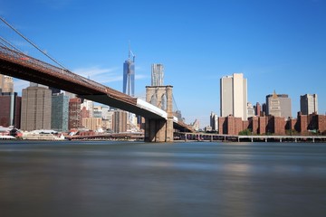 Naklejka premium Pont de Brooklyn vers Manhattan, New York