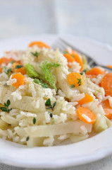 Risotto mit Fencheln und Möhren