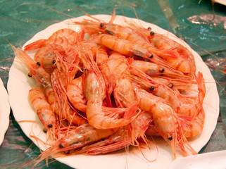 shrimps at the market