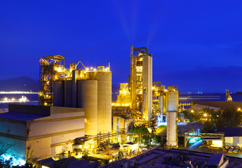 Industrial plant at night