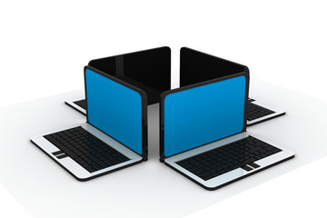 The connected computers in a network