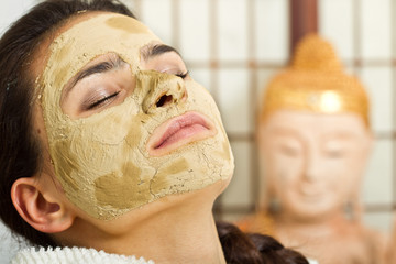 young woman with face mask