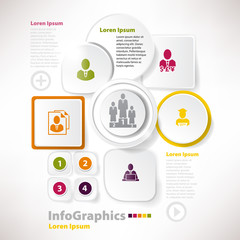 Modern vector elements for infographics with paper elements for