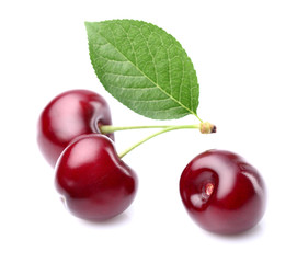 Cherry with leaf