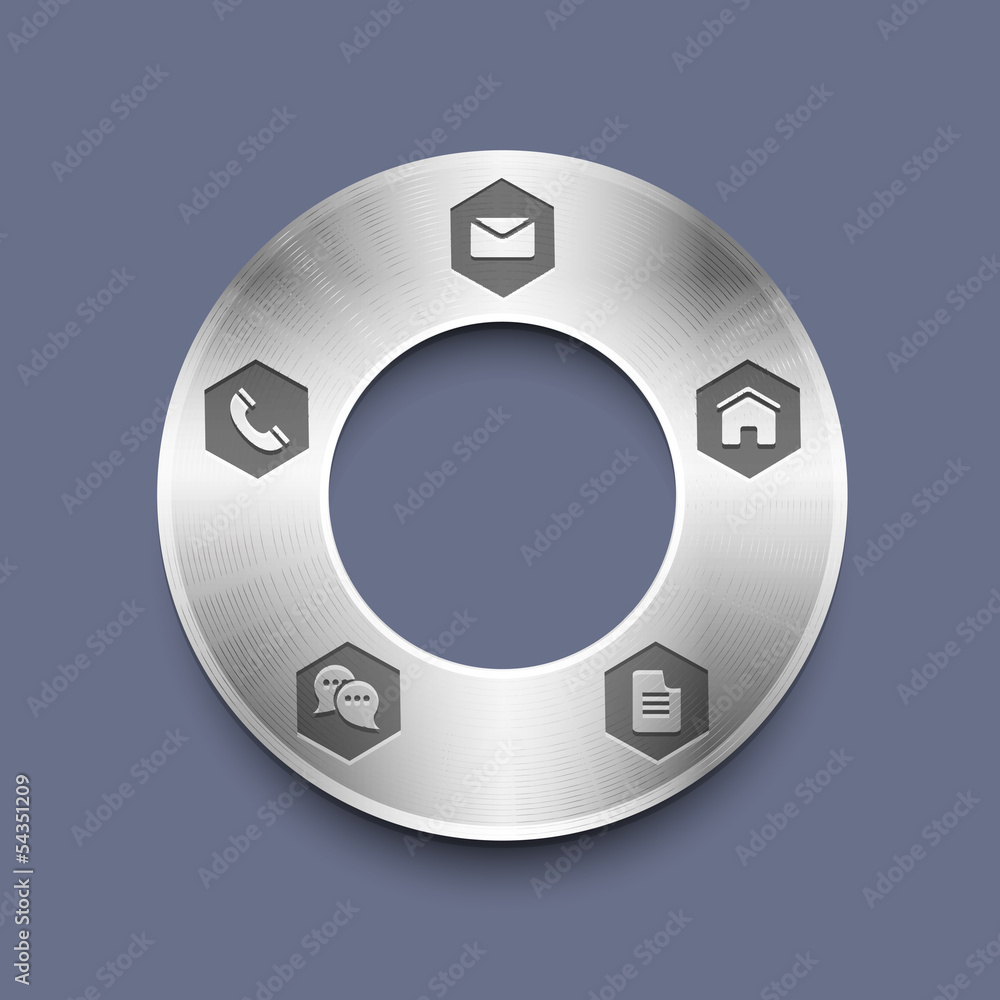 Poster metallic round web design template