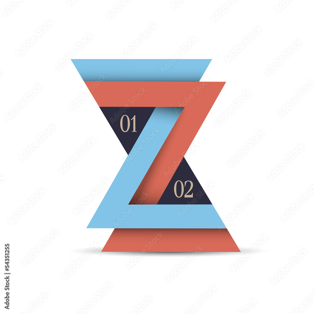 Poster vertical minimal infographics design with triangles