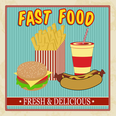 Vintage fast food menu