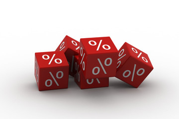 percent on falling cubes.