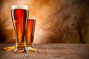 Glasses of beer