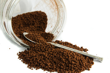 Instant coffee in a jar