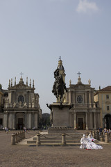 Fototapeta na wymiar piazza San Carlo a Torino