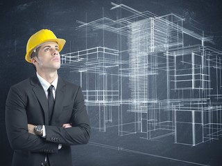 Architect and project of modern buildings
