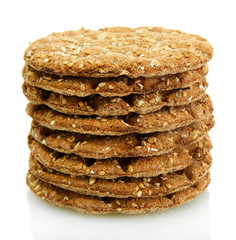 tasty crispbread isolated on white