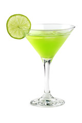 cocktail with a slice of lime