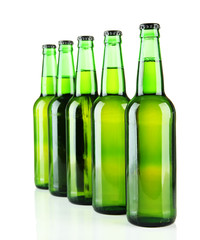 Bottles of beer isolated on white