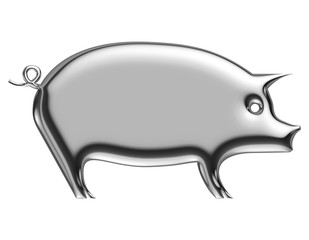 Symbole cochon chrome