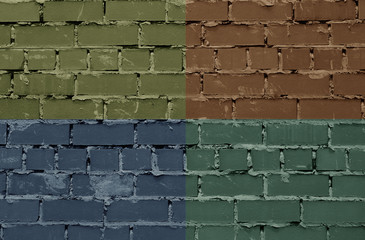 The wall of the old rough four-colors brick