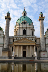 Fototapeta na wymiar Kościół Świętego Karola w Wiedniu, Austria