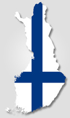 Carte / drapeau de la Finlande