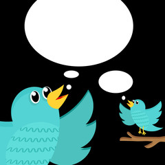 Two Bird tweet .Vector illustration