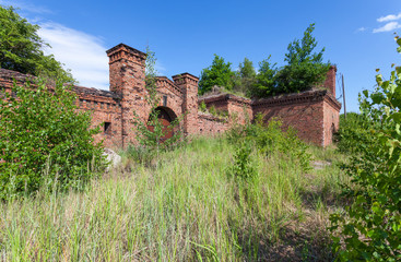Obraz premium Prussian fortress ruins in Gdansk.