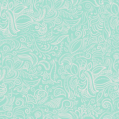 abstract ornamental mint seamless pattern added to swatches