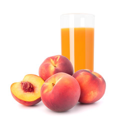Peach fruit juice in glass